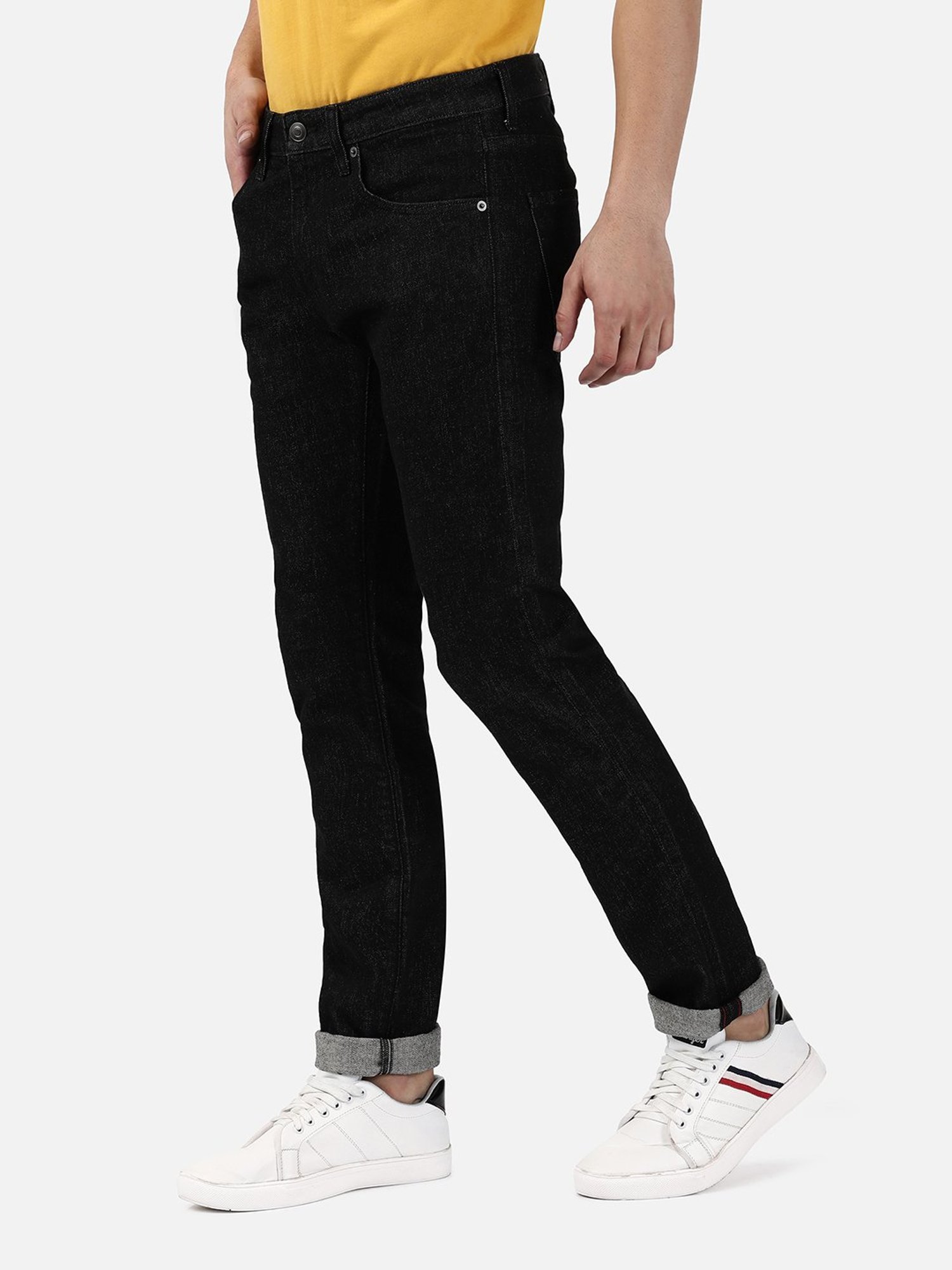 Passion Black Slim Fit Lightly Washed Jeans