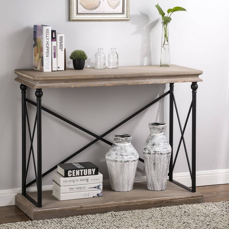 French Vintage Antiqued Finish Console Table Brown - Glitzhome
