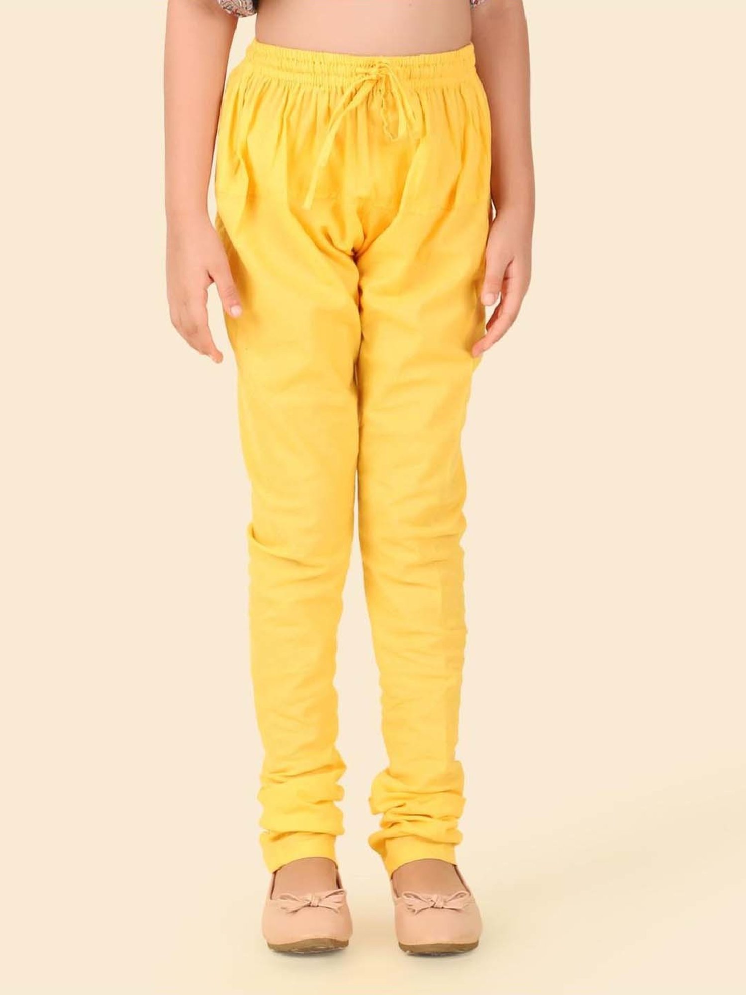 Fabindia Kids Grey & Yellow Cotton Printed Kurta Churidar Set