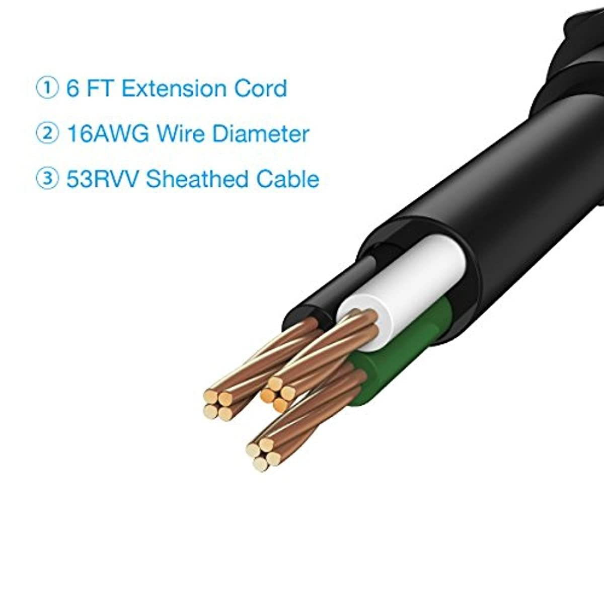 6Outlet + 2 USB 1050 Joule Surge Protector Power Strip with 25Ft Long Extension Cord White UL Listed