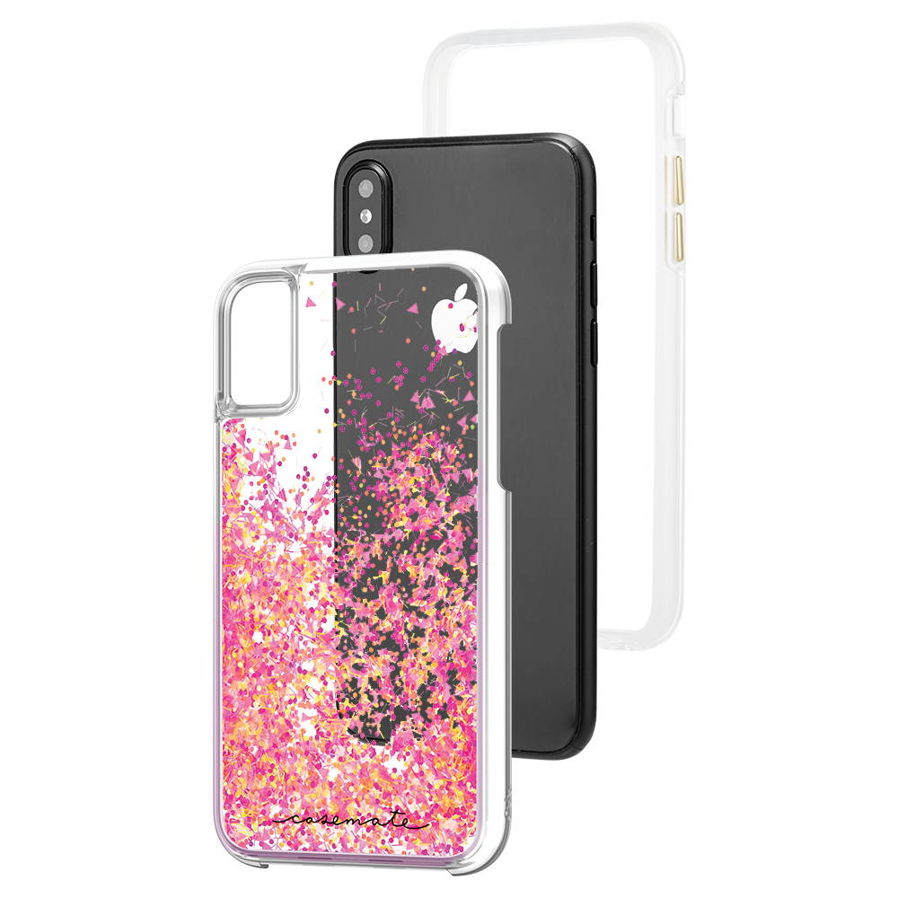 Case-Mate Waterfall Cascading Liquid Giltter Case for iPhone X - Pink Glow