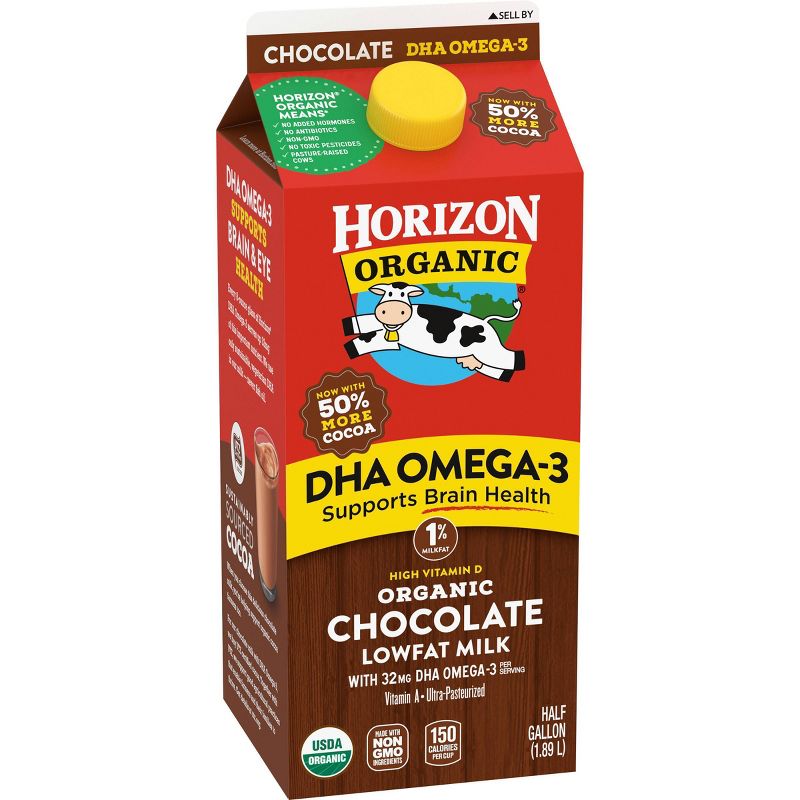Horizon Organic 1% Chocolate Milk with DHA Omega-3 - 0.5gal