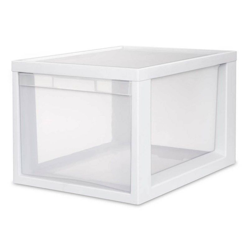 Sterilite Medium Tall Modular Stacking Storage Drawer Clear Container, 12 Pack