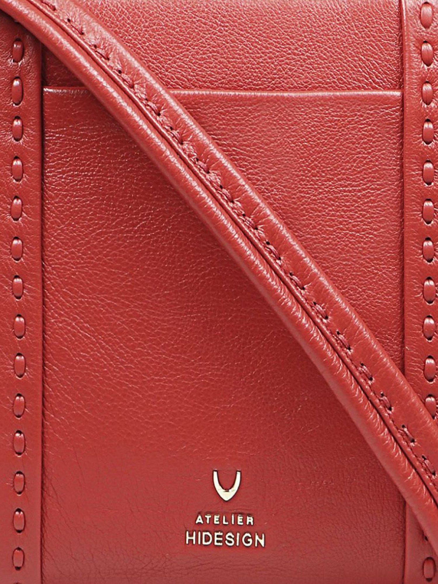 Hidesign Atelier Callas 08 Red Leather Solid Laptop Messenger Bag