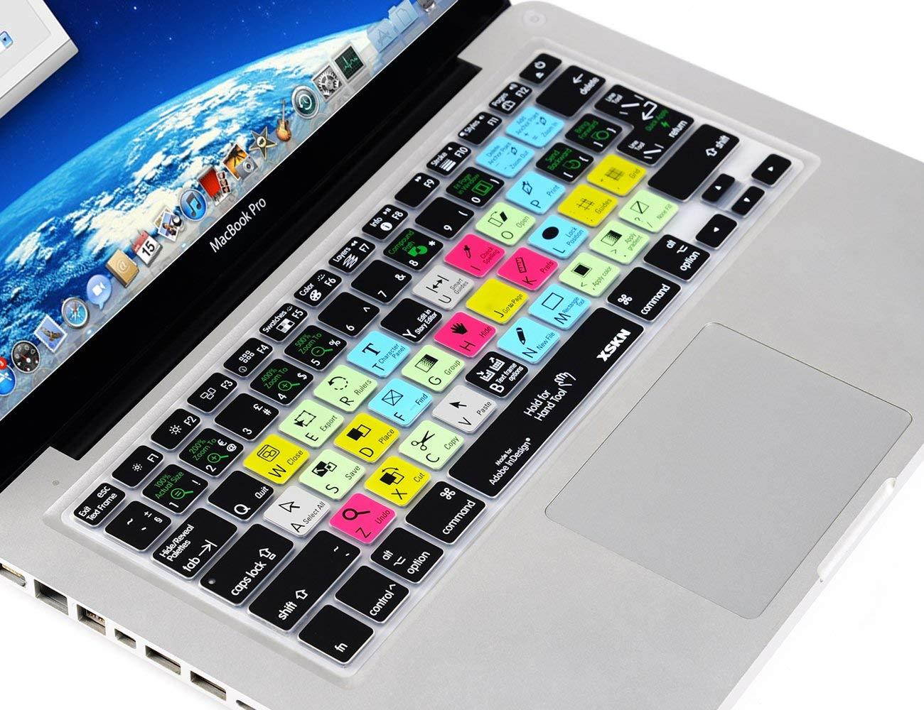 Adobe InDesign Hot Keys Keyboard Film Shortcuts Keyboard Skin Cover for Macbook Air 13 & Macbook Pro 13 15 17, Retina (US/European ISO Keyboard)