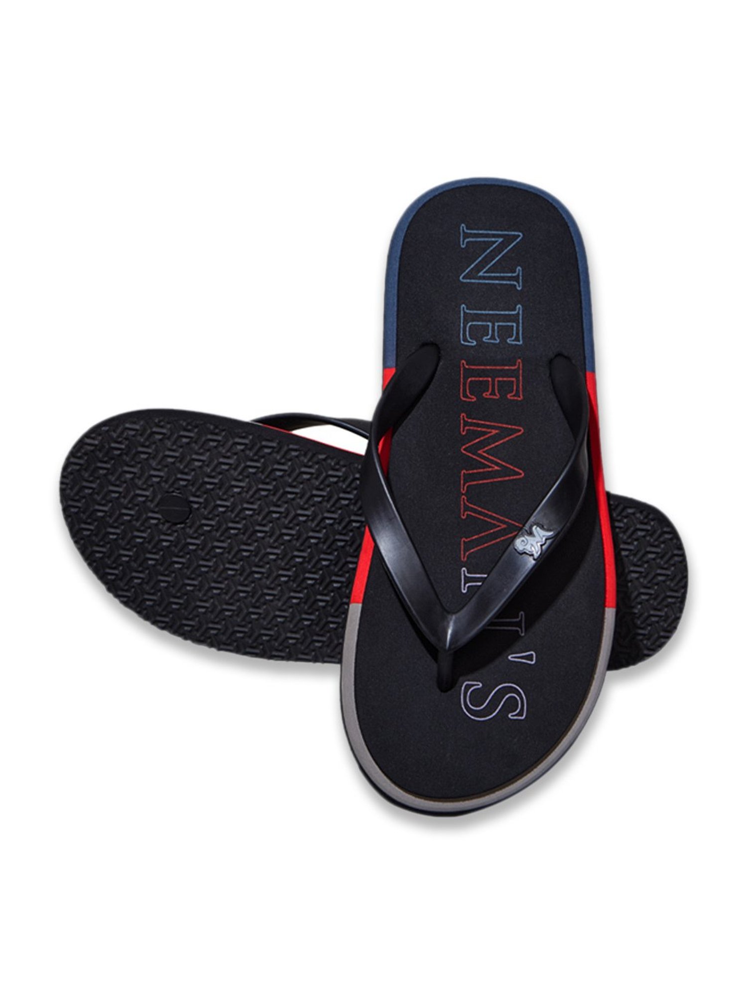 Neemans Men's Recreation Black Flip Flops