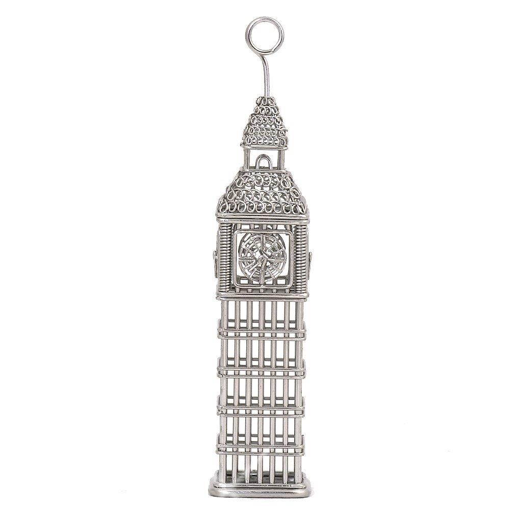 Big Ben Replica Memo Clip / Statue / Ornament, 5 Inches Tall, Stainless Steel Wire