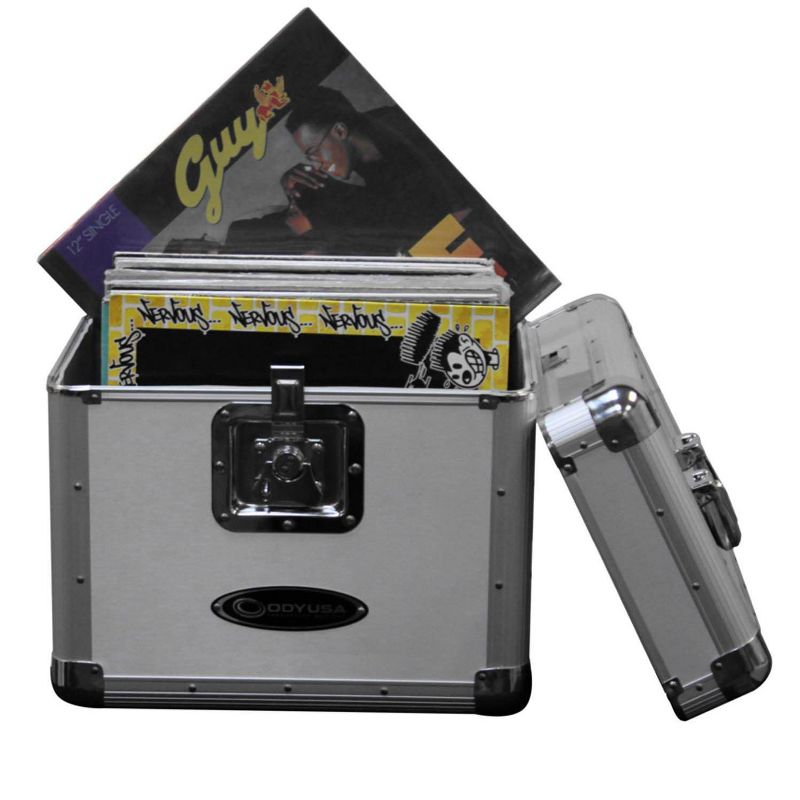 Odyssey KROM Transport Case for 70, 12 Inch Vinyl Records, Silver | KLP1-SILVER