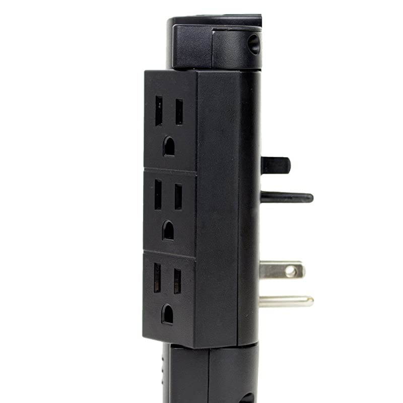 7792001 Wall Tap, 6 Outlet, Black