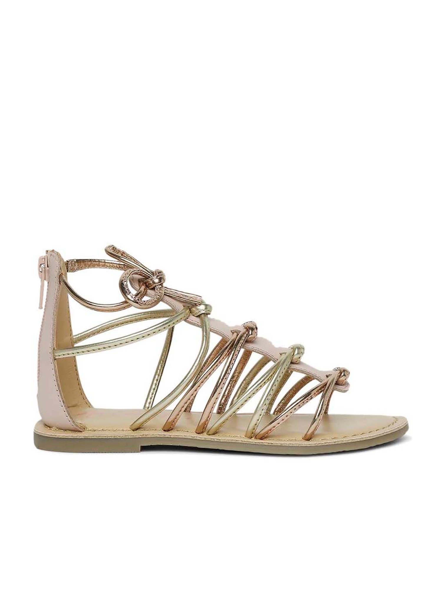 Aria Nica Kids Rose Gold Ankle Strap Sandals