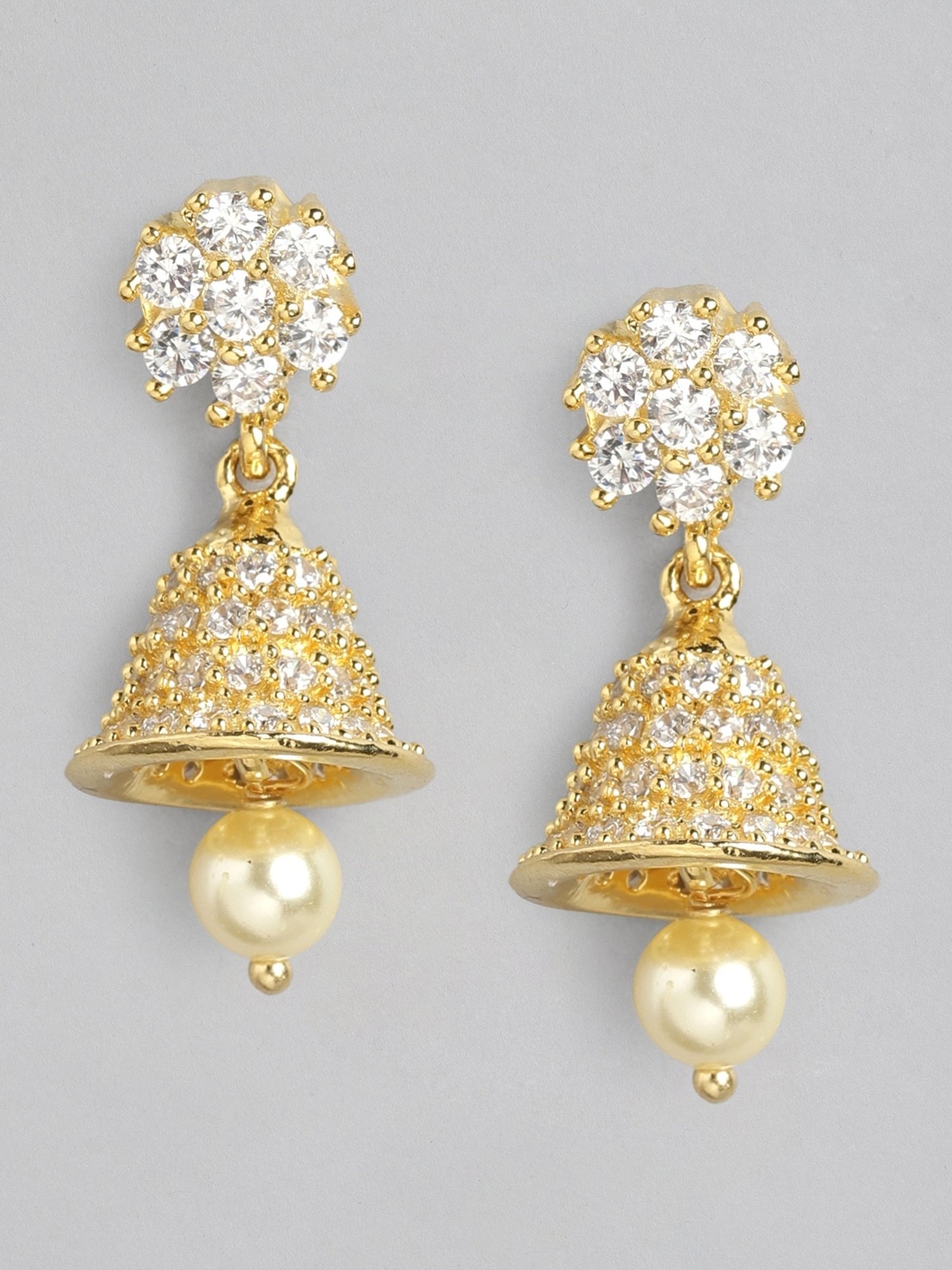 Zavya 92.5 Sterling Silver Gilded Opulence Gold-Plated Drop Earrings