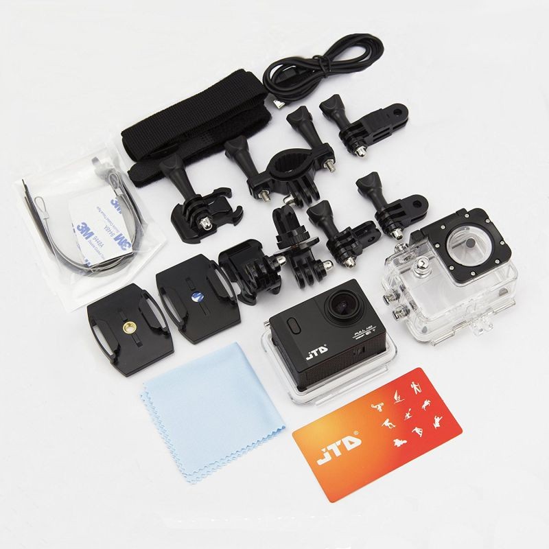 JTD J-EXP 2.0 Premium Sport DV Action Camera 12MP 1080P 170 Degree Angle Anti-Glare Coating Lens Sport Camera Waterproof Cam DV Camcorder Outdoor for Bicycle Motorcycle Diving Swimming (Black)