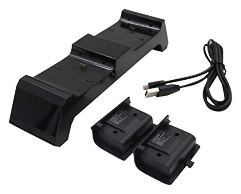 nexilux nxl-x115 twin charge and dock station for xbox one controllers, elite and one s controllers batteries included