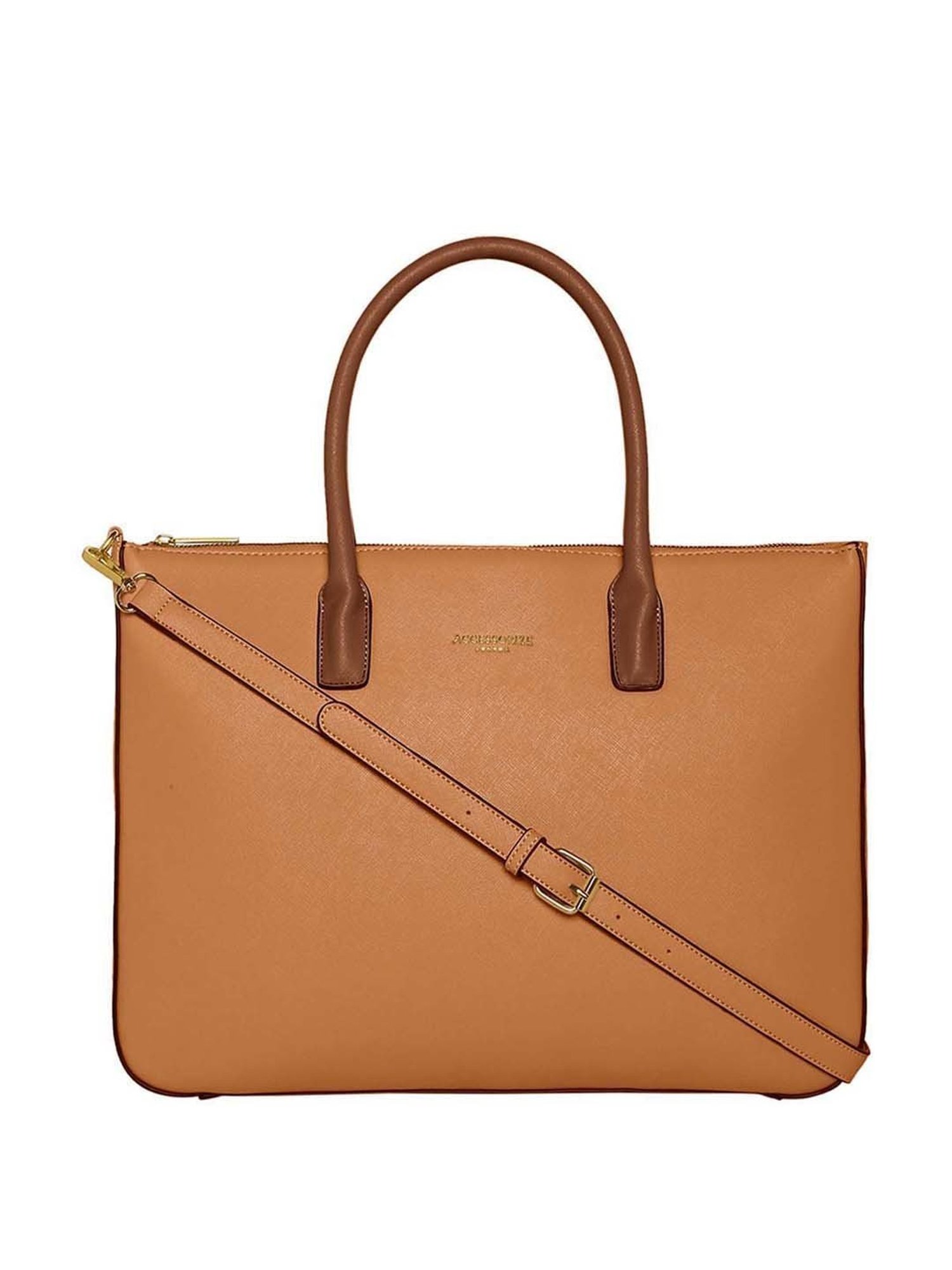 Baggit Brown PVC Solid Laptop Messenger Bag