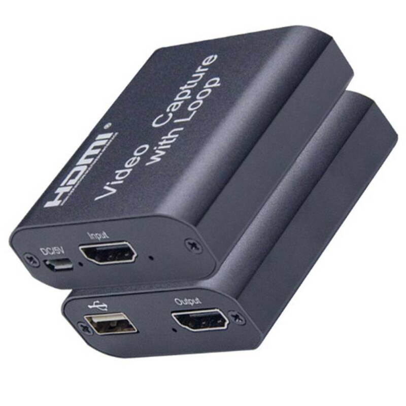 4K HD HDMI Video Capture Card, Audio Video Capture Card with Loop Out, HDMI to HDMI & USB 2.0 1080P, Plug and Play for Live Video Streaming Record, Black