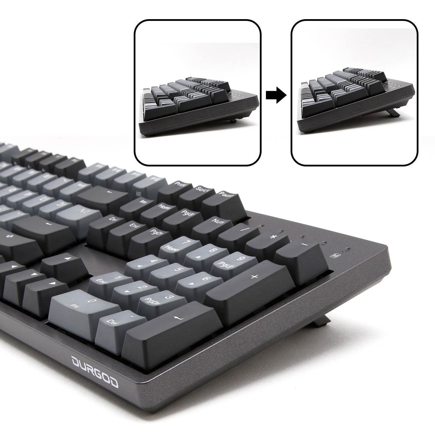 DURGOD k320 Mechanical Keyboard [Cherry MX Silent Red Switches] USB C Interface 87 Keys (Anti-Ghosting) Gaming Keyboard for Gamer/Typist/Office (Space Grey)