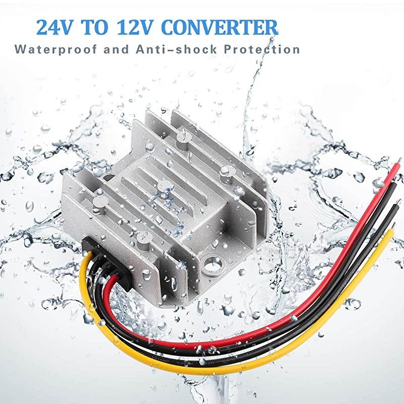 Voltage Regulator Buck Converter 24V Step Down to 12V 5A 60W Reducer Power Converter Waterproof Module Transformer for Golf Cart Club Car