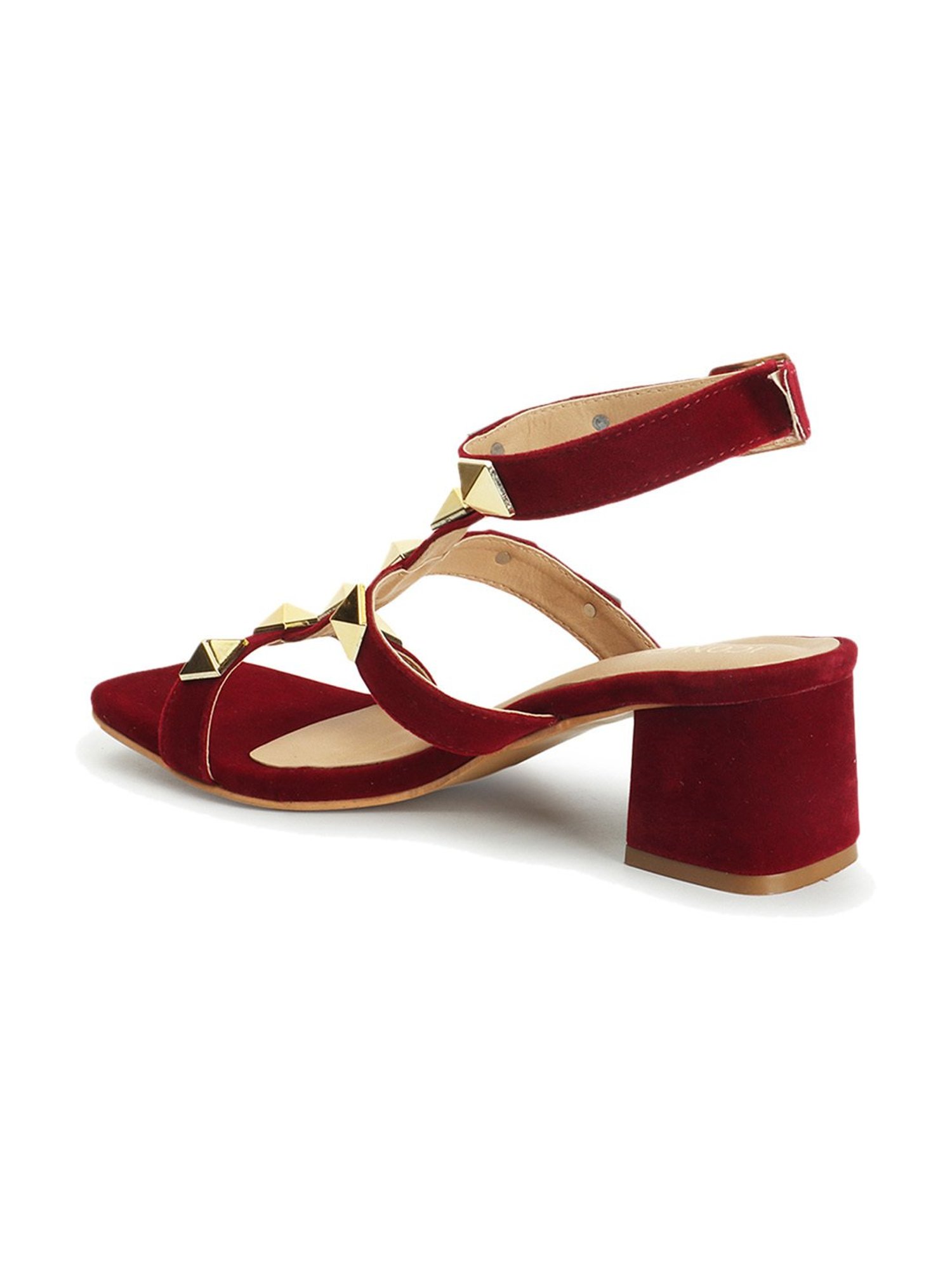 Iconics Women's Maroon Ankle Strap Sandals