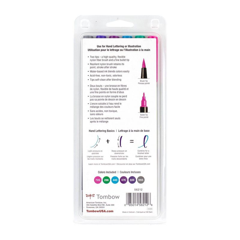 6ct Dual Brush Pen Art Markers Galaxy Palette - Tombow