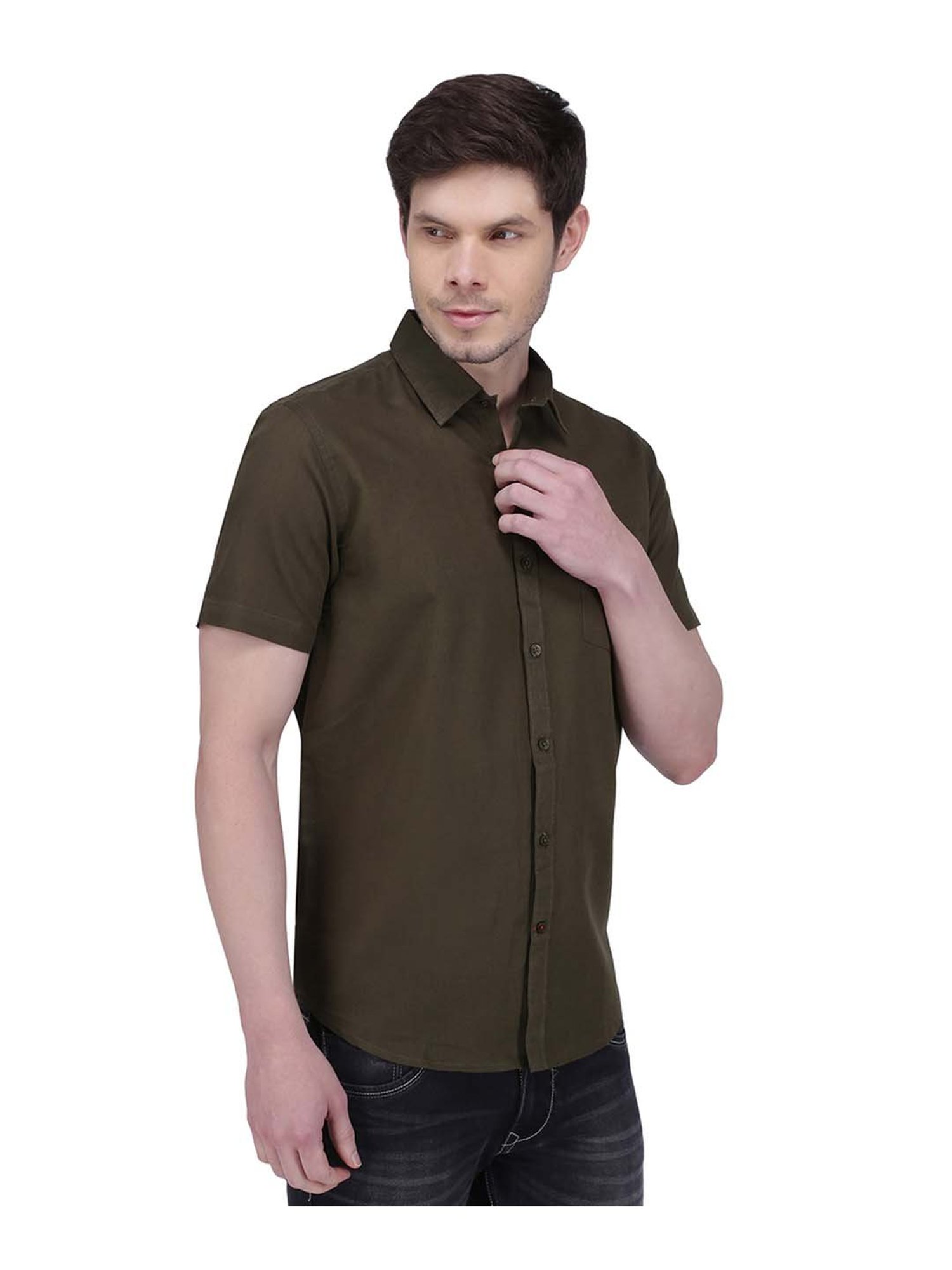 Southbay Olive Green Regular Fit Shirt