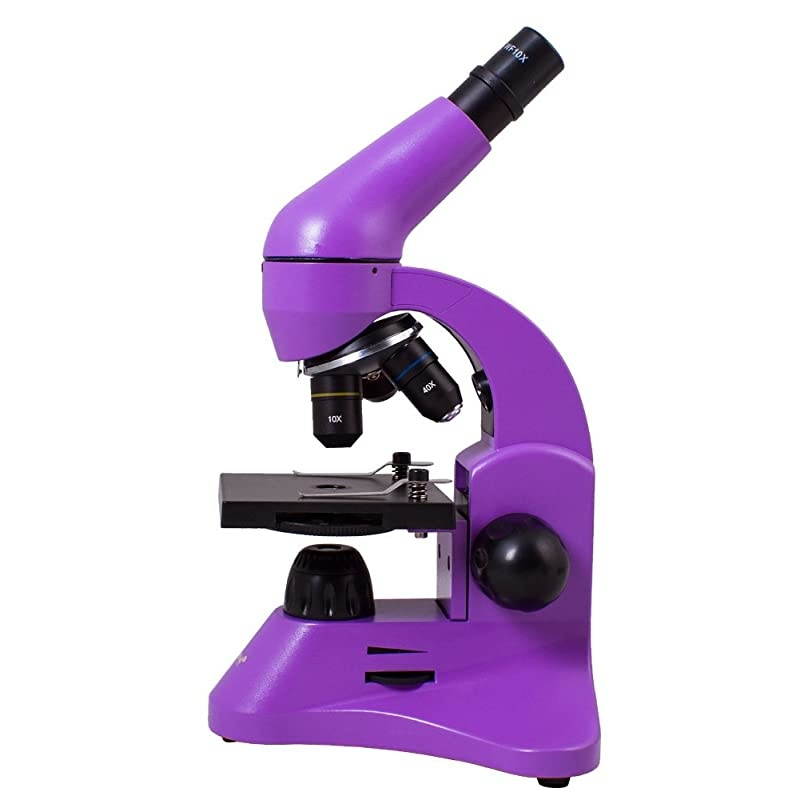 Rainbow 50L Amethyst Lightweight Student Microscope (40-800x) with Experiment Kit and Storage Case