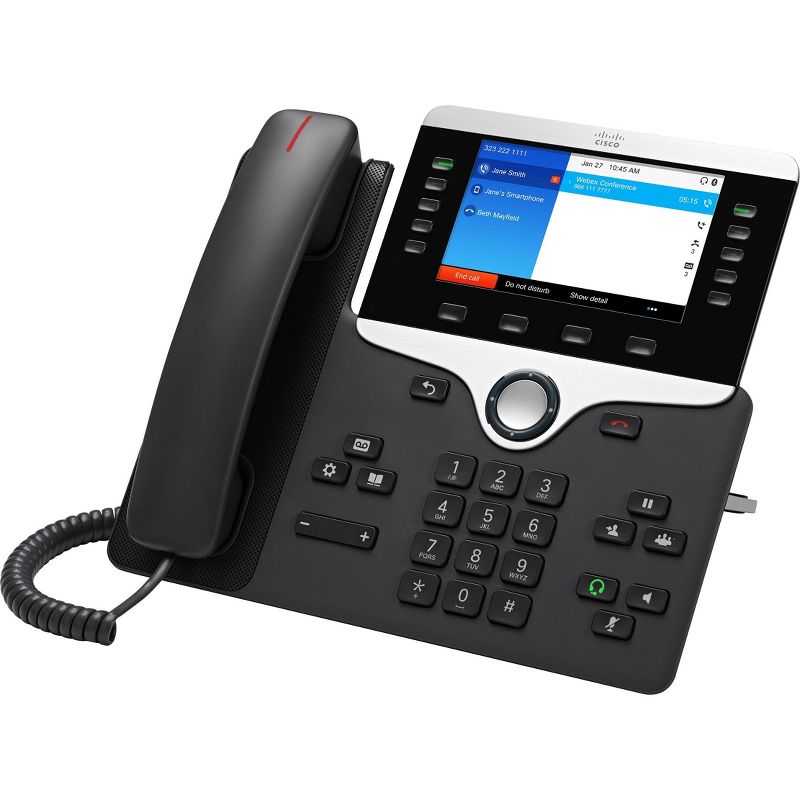 Cisco 8851 IP Phone - Bluetooth - Desktop, Wall Mountable - Charcoal - VoIP - Caller ID