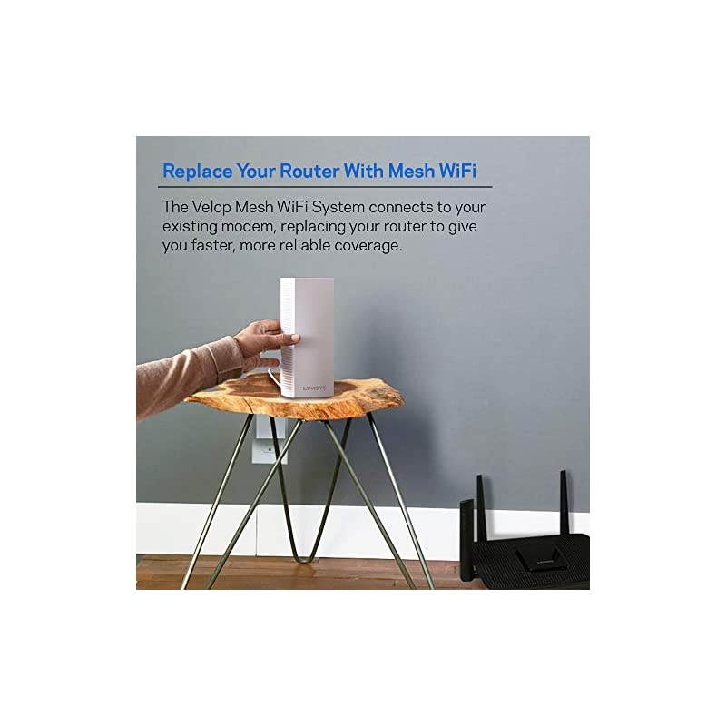WHW0303) Velop Mesh Router (Tri-Band Home Mesh Wi-Fi System for Whole-Home Wi-Fi Mesh Network) 3-Pack, White