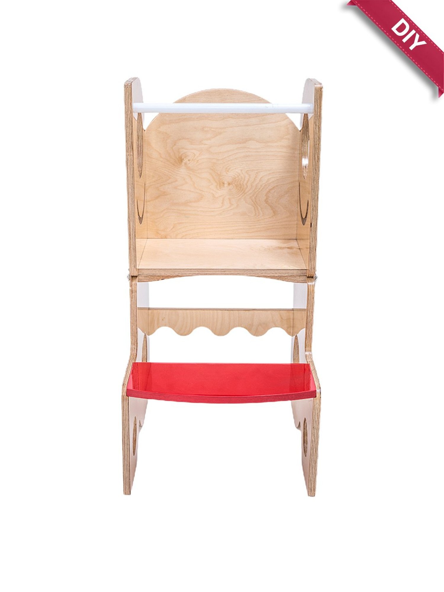 Kiddery Natural Wooden Learning Tower Cum Table & Chair (Age 1-3 years)