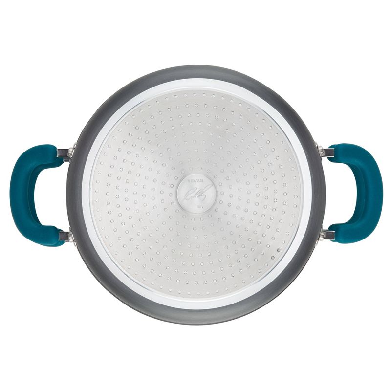 Rachael Ray Create Delicious 3qt Hard Anodized Nonstick Saute Pan with Steamer Teal Handles