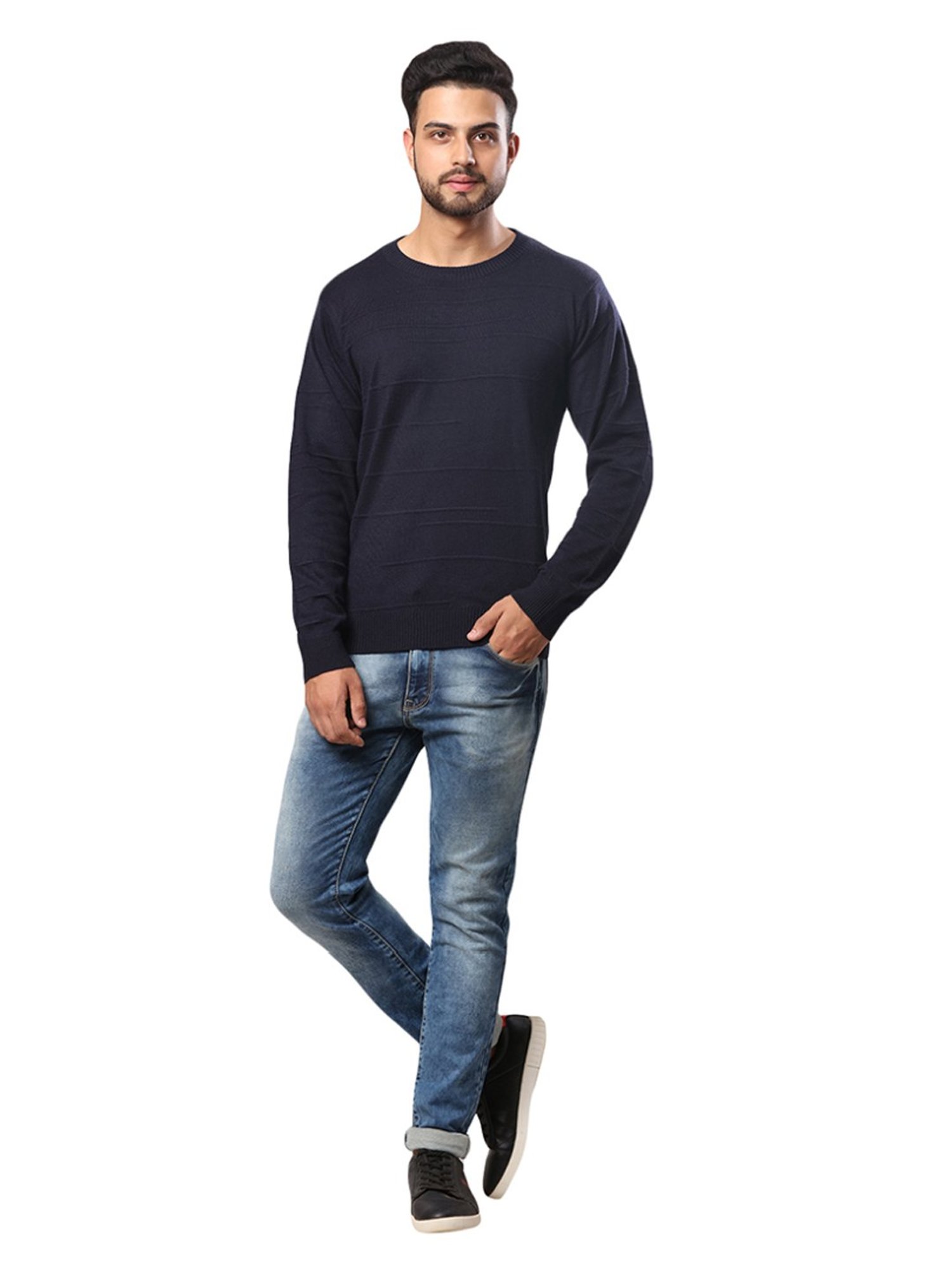 Raymond Blue Regular Fit Sweater