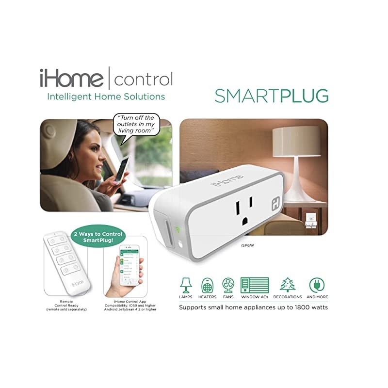 ISP6X Wi-FI Smart Plug , Use your voice to control connected devices, Works with Alexa, Google Assistant and HomeKit enabled smart speakers