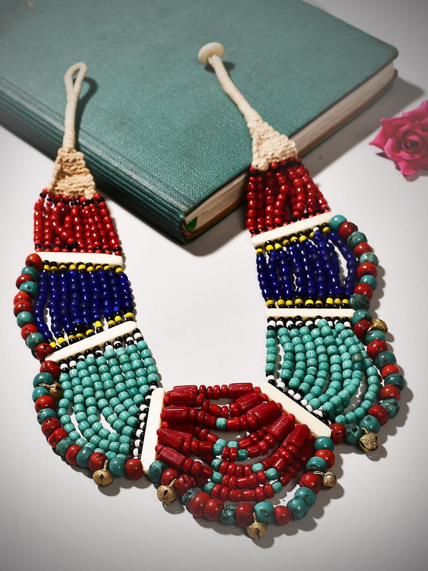 Imli Street Multicolor Vintage Naga Beaded Tribal Necklace