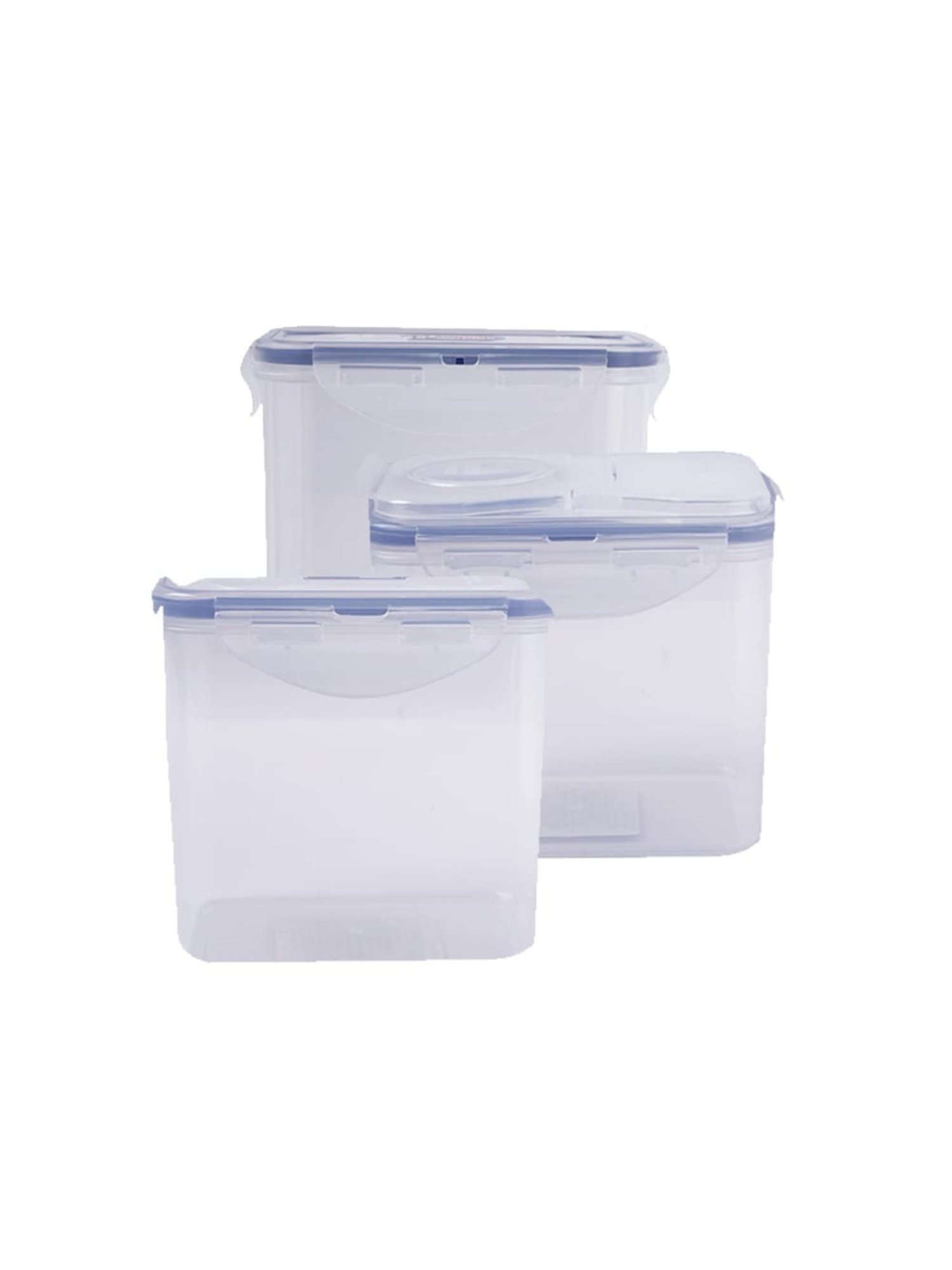 Lock & Lock Transparent Plastic Airtight Food Storage Containers - Set of 3