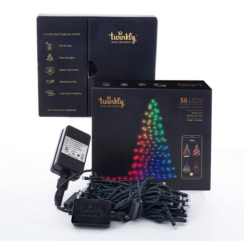 Kurt Adler Twinkly LED App Controlled String Lights, 56 Customizable Lights