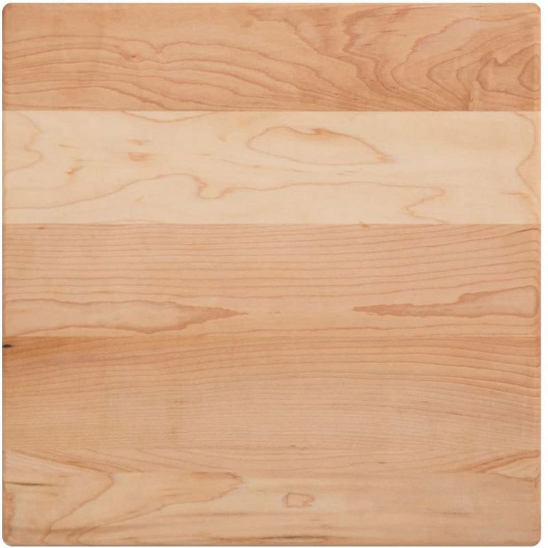 John Boos 12 Inch Wide 1.5 Inch Thick Flat Carving Cutting Board with Bottom Feet, 12 x 12 x 1.5 Inches, Maple Wood