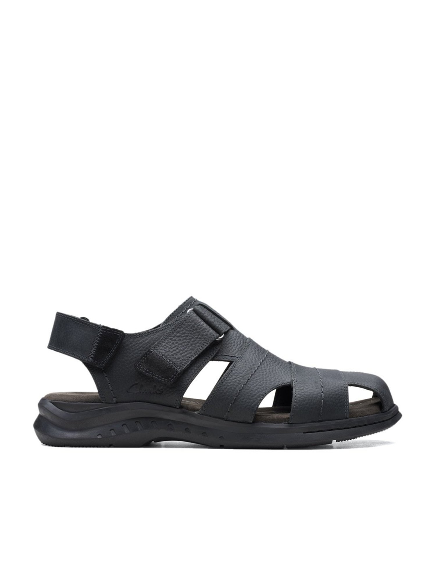 Clarks Men's Hapsford Cove Black Fisherman Sandals