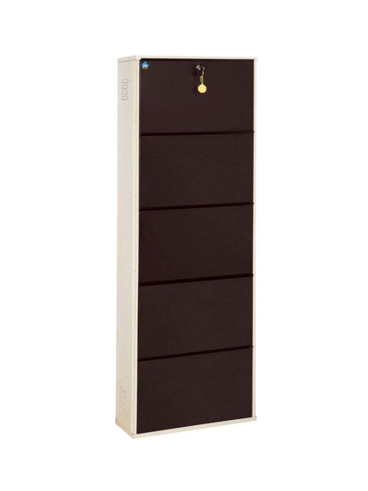 Delite Kom Metal Shoe Rack - 24" 5 Shelf, Ivory Coffee, PowderCoat, Wall Mount, DIY