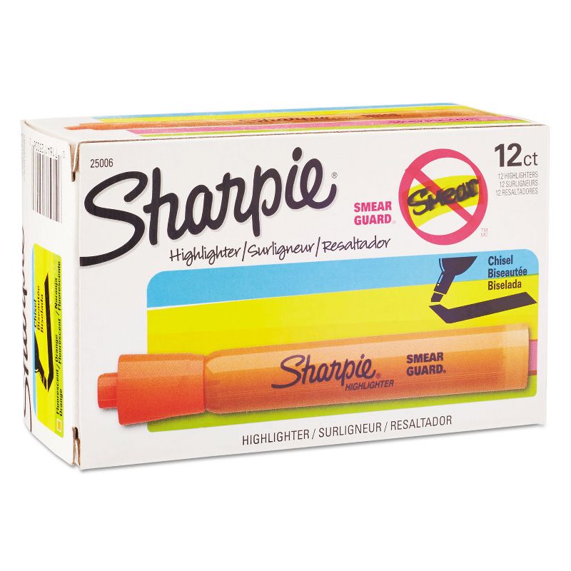 Sharpie Accent Tank Style Highlighter Chisel Tip Orange Dozen 25006
