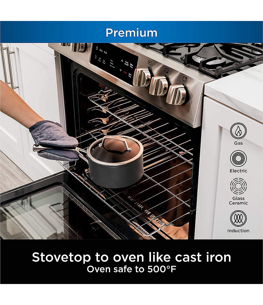 Ninja Foodi&trade; NeverStick&trade; Premium Hard-Anodized 3.5-Quart Saucepan with Glass Lid
