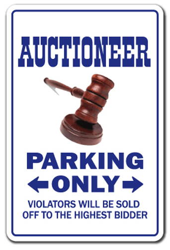 AUCTIONEER Decal parking Decals gavel auction antique jewelry