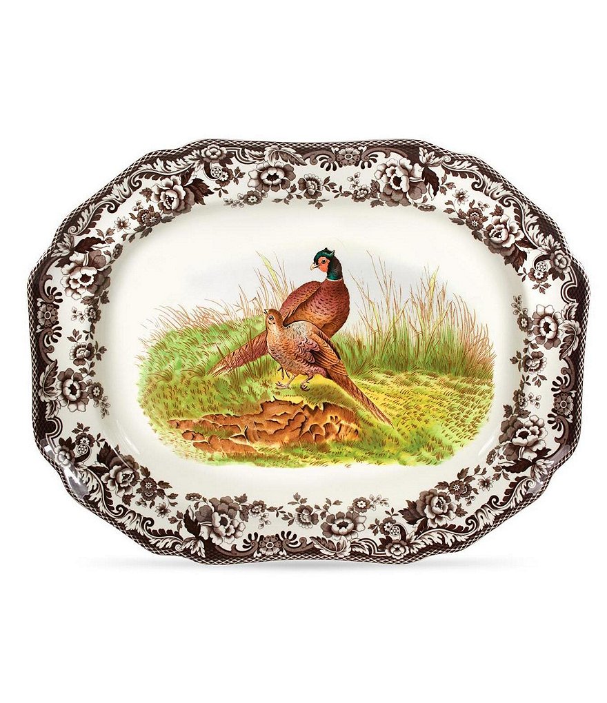 Spode Festive Fall Collection Woodland Pheasant Octagonal Platter