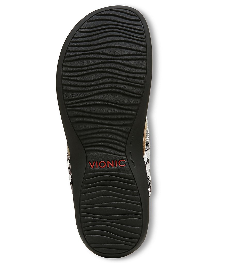 Vionic Dillon Leopard Snake Toe Post Sandals