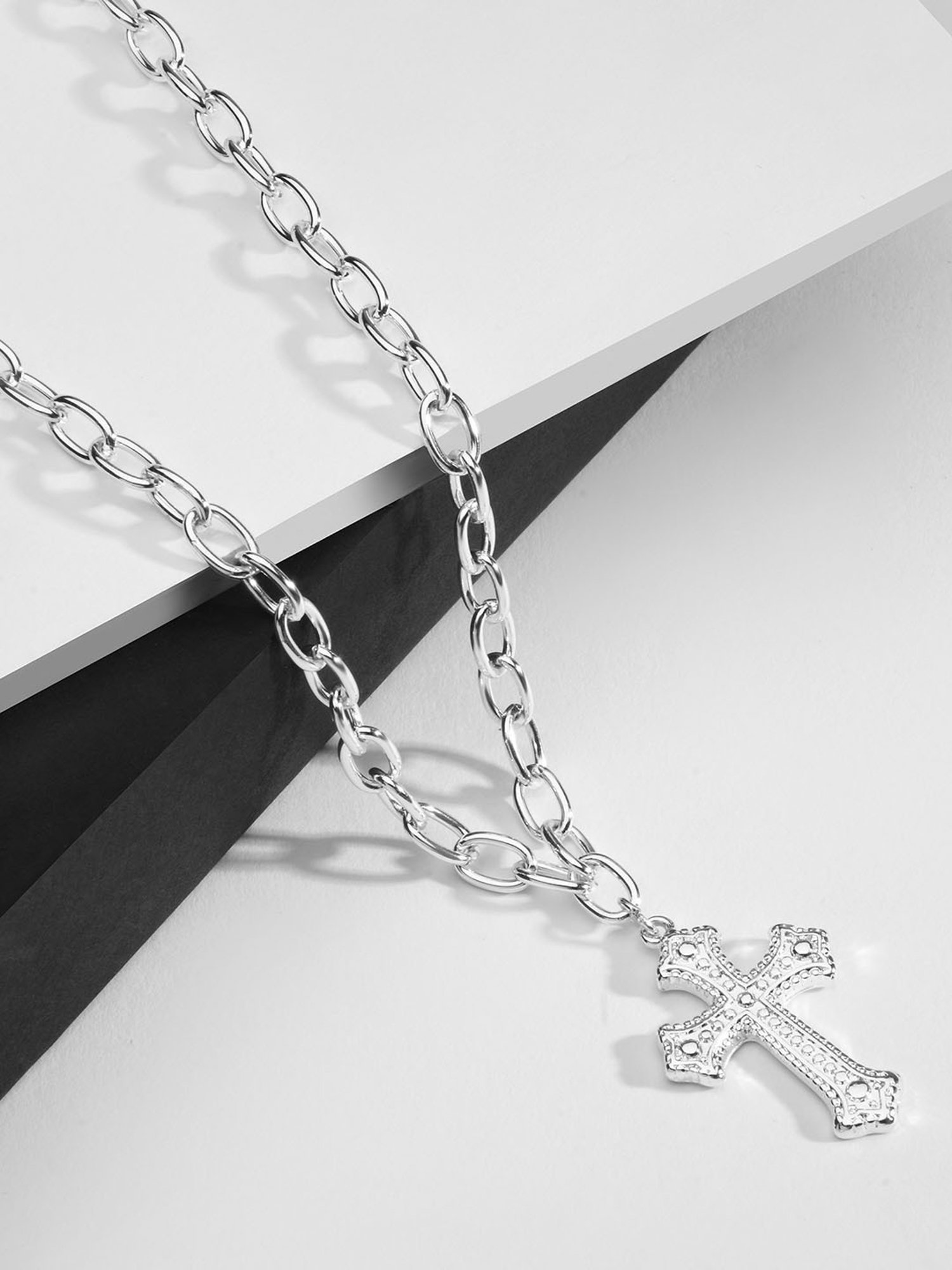 The Bro Code Silver-Plated Cross Pendant Necklace for Men