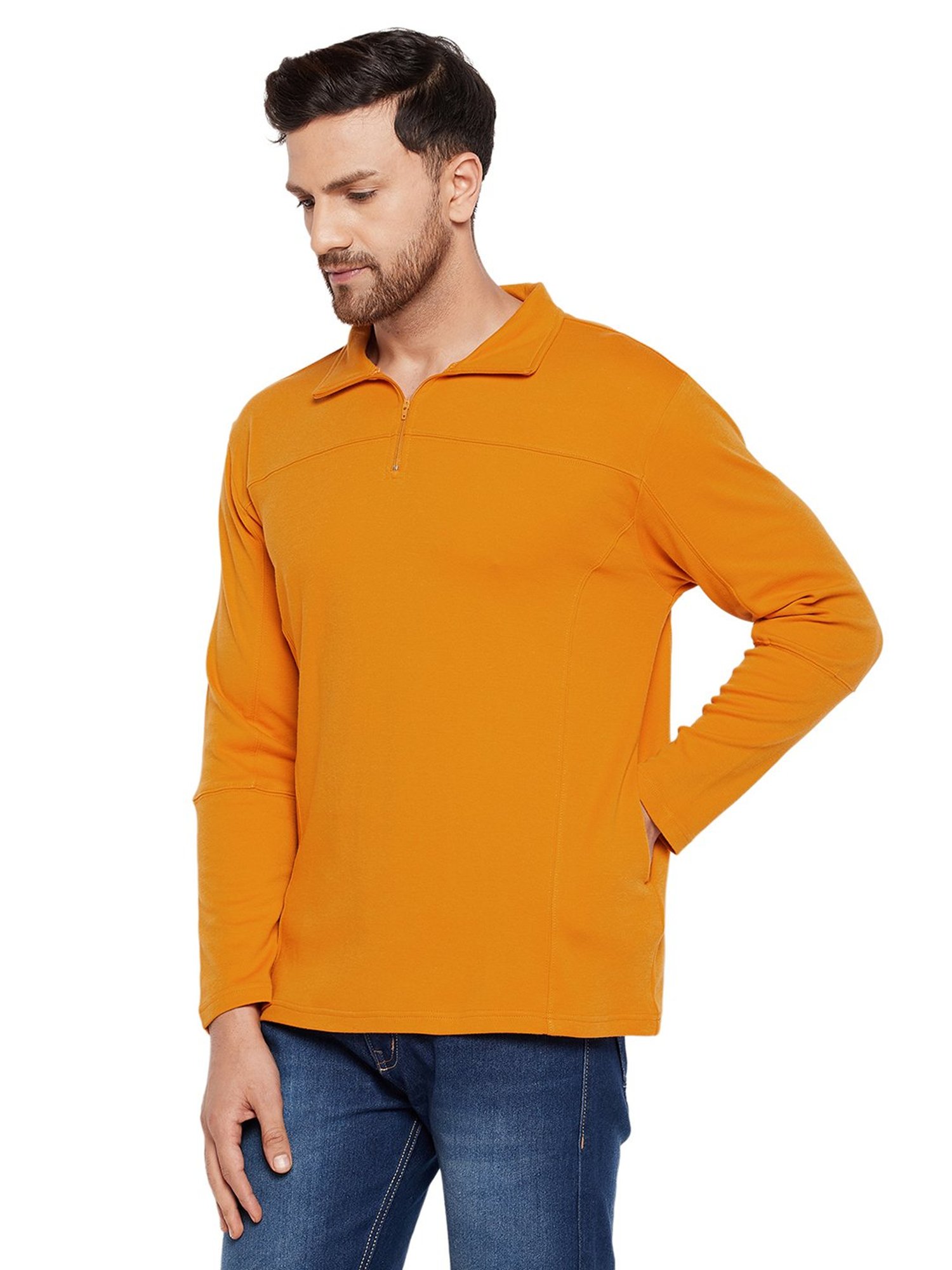 Hypernation Yellow Relaxed Fit Cotton Polo T-Shirt