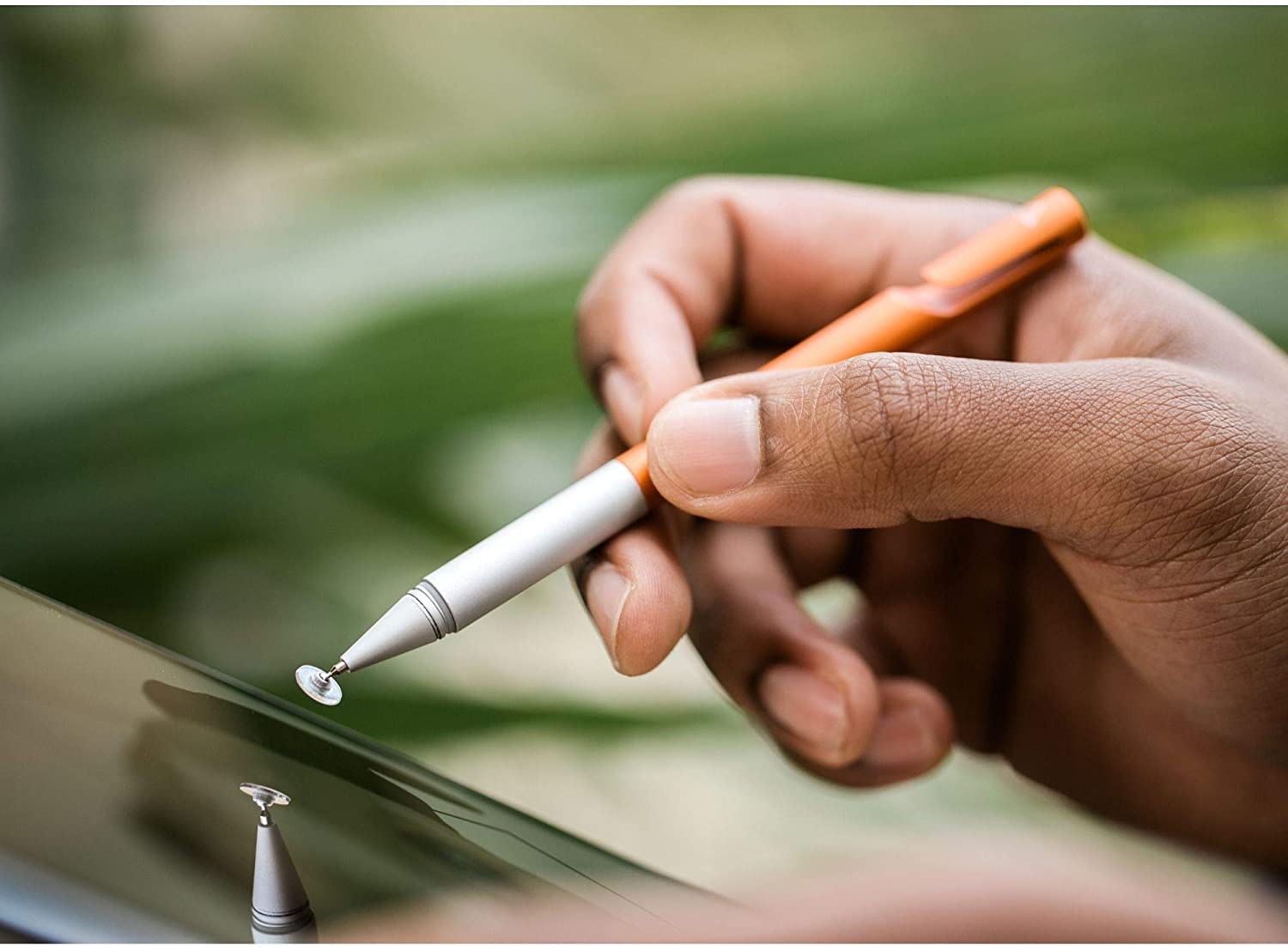 Adonit Mini 4 (Orange) A Pocket-Sized Stylus with Precision Disc, Stylish Laser Cut Clip to Carry Universal for iPad ,iPhone 11/ Pro Max /XS/ XR /10 or newer, Samsung Galaxy, Android Tablets