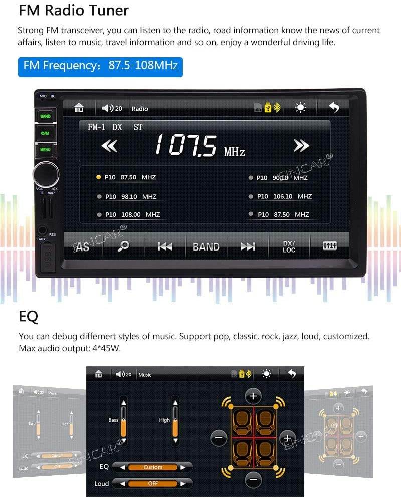 7 Inch Capacitive Touchscreen in Dash Video Player Car GPS Navigation Stereo Colorful Button/Bluetooth/USB/SD/FM Radio Receiver for Universal 2 Din with Free 8GB Map Card