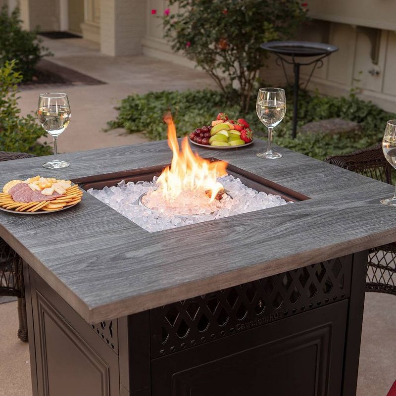 Dakota Dual Heat Gas Outdoor Fire Pit/Patio Heater with Wood-Look Resin Mantel - Endless Summer