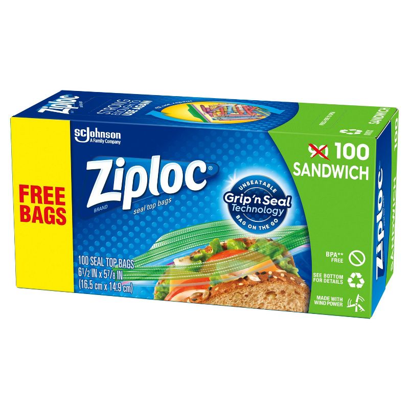 Ziploc Sandwich Bags - 100ct