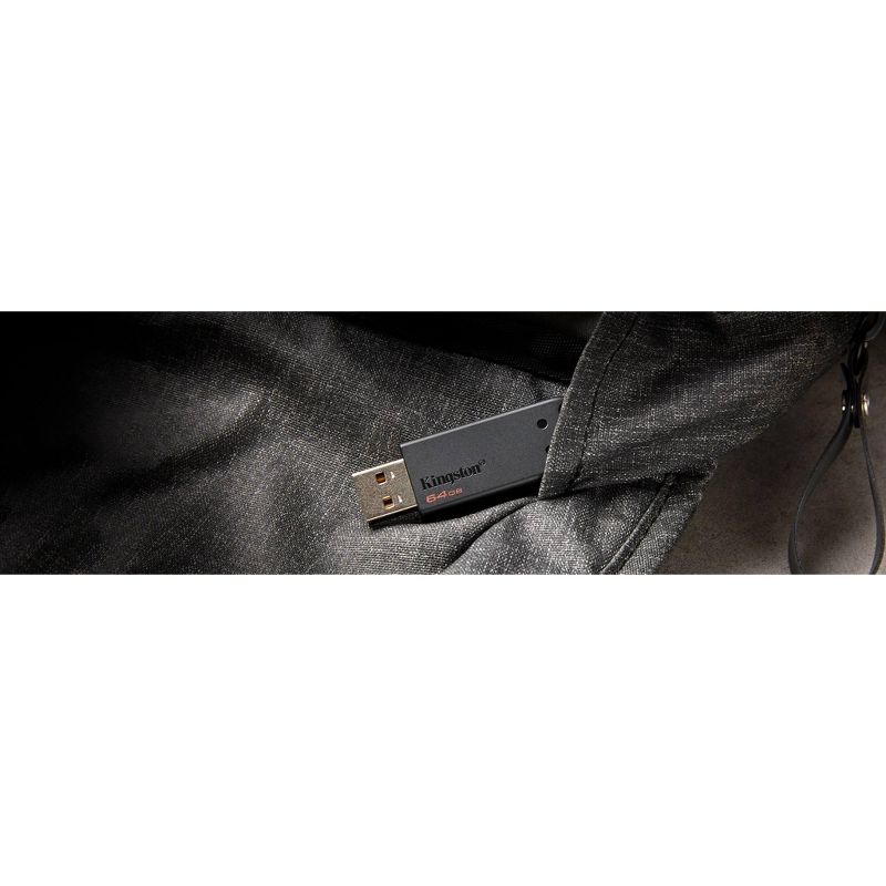 Kingston 64GB DataTraveler 20 DT20 USB 2.0 Type A Flash Drive - 64 GB - USB 2.0 Type A - Black - 3 Year Warranty