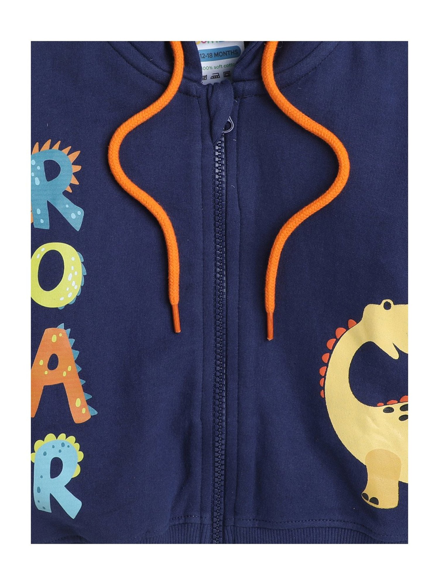 Bumzee Kids Navy Printed Full Sleeves Sweatshirt